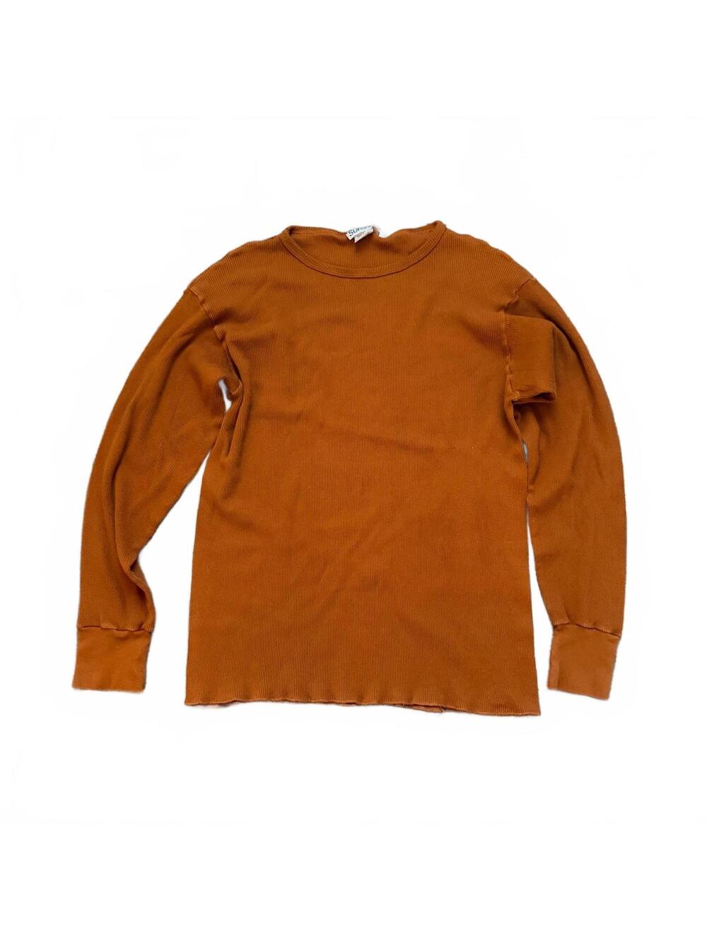 Sunbelt One Size Rust Brown Ribbed Long Sleeve Shirt